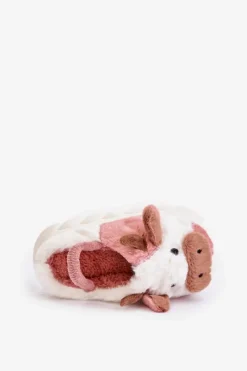 Best Boto Dziecięce Futrzane Kapcie Z Motywem Krowy Różowe Tamorrin