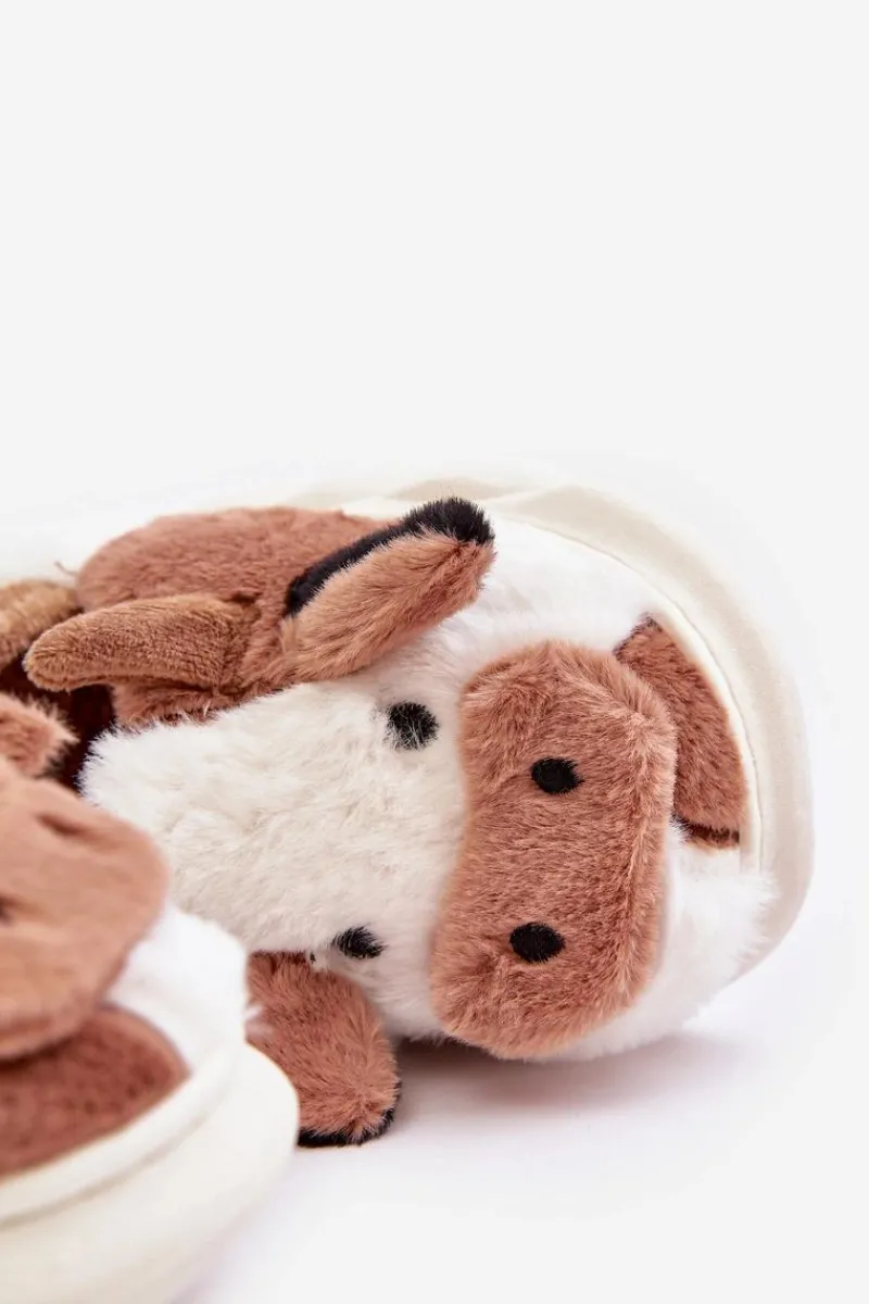 Discount Boto Dziecięce Futrzane Kapcie Z Motywem Krowy Brązowe Tamorrin