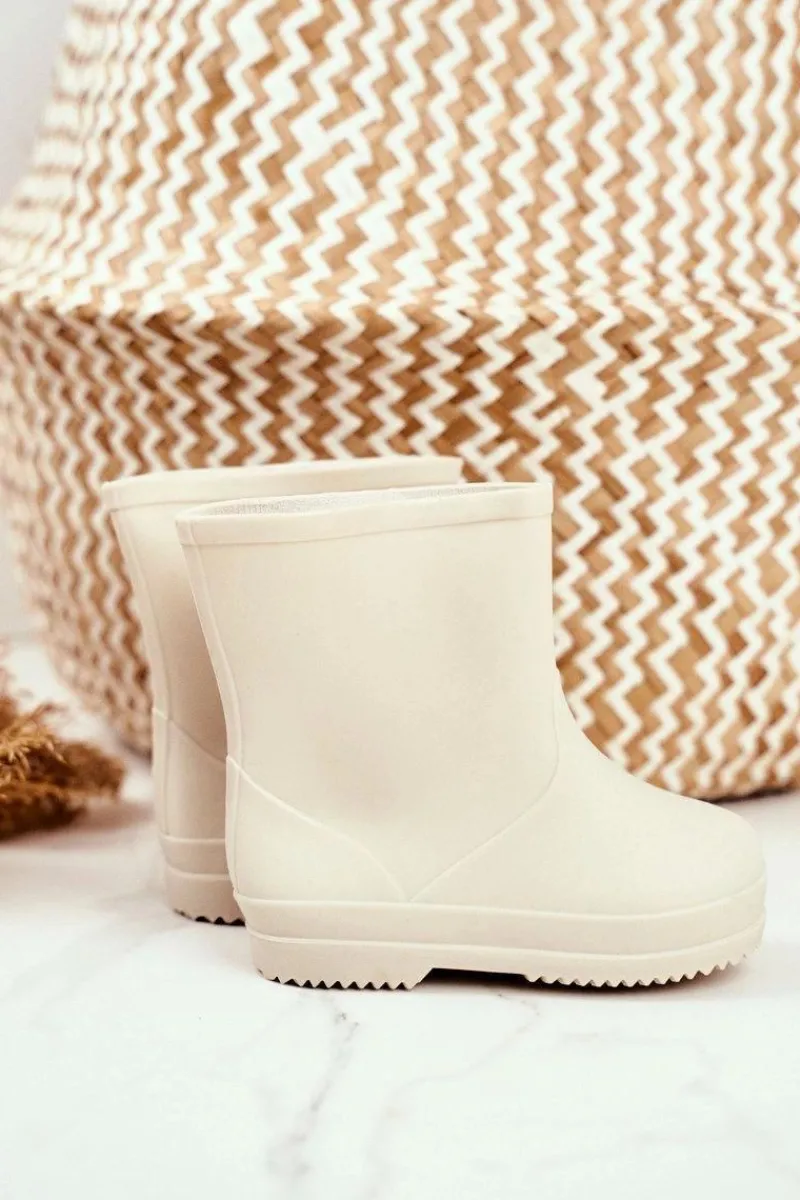 Best Dziecięce Gumowe Kalosze Beżowe Klasyczne Lullaby Dzieci Chłopięce|Dziewczęce