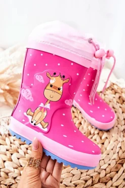 Discount Boto Dziecięce Gumowe Kalosze Fuksja Żyrafa Glynnala
