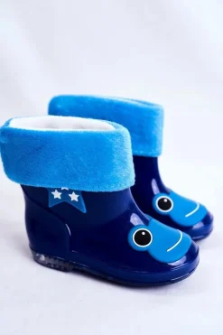 Outlet Boto Dziecięce Gumowe Kalosze Granatowe Frog