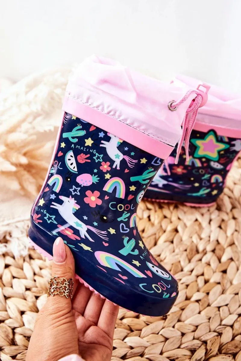 Sale Boto Dziecięce Gumowe Kalosze Granatowe Jednorożec Alemanie