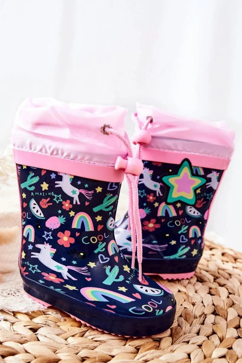 Sale Boto Dziecięce Gumowe Kalosze Granatowe Jednorożec Alemanie
