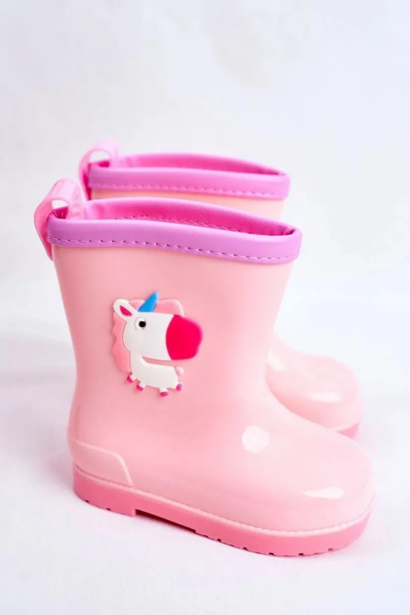Dziecięce Gumowe Kalosze Różowe Jednorożec Dzieci Dziewczęce
