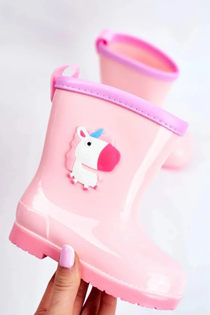 Dziecięce Gumowe Kalosze Różowe Jednorożec Dzieci Dziewczęce