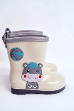 Outlet Boto Dziecięce Gumowe Kalosze Szare Hipo