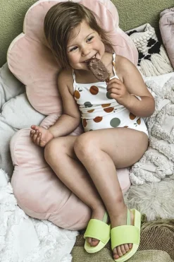 Best Dziecięce Gumowe Klapki Limonkowe Swimmer Dzieci Chłopięce|Dziewczęce