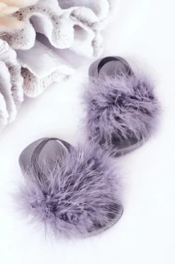 Dziewczęce|Klapki Z Futerkiem><noscript><img width=