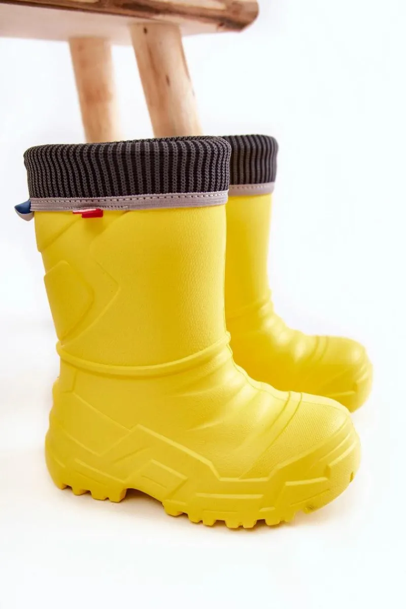 Dziecięce Kalosze Ocieplane 162X302 Żółte Dzieci Chłopięce|Dziewczęce