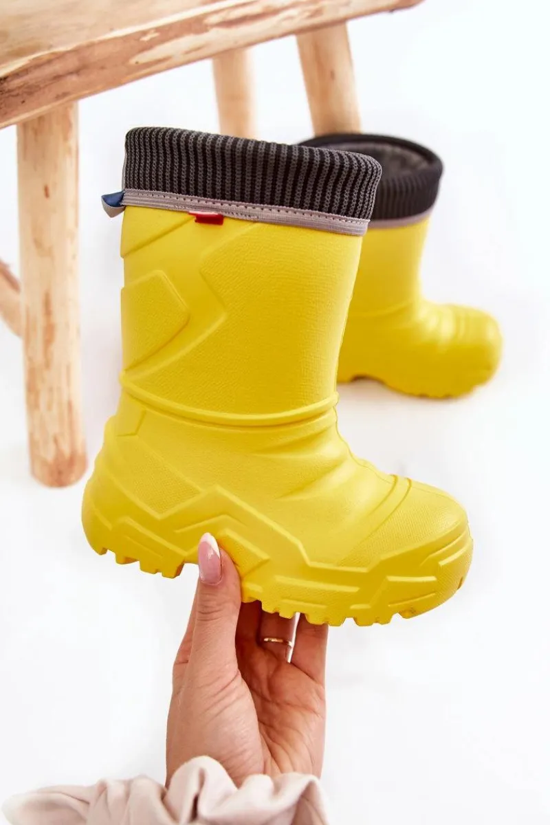 Dziecięce Kalosze Ocieplane 162X302 Żółte Dzieci Chłopięce|Dziewczęce