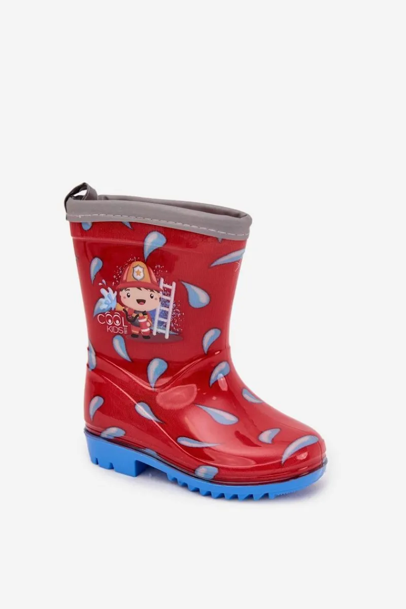 New Boto Dziecięce Kalosze Strażak Czerwone Breezly