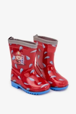 New Boto Dziecięce Kalosze Strażak Czerwone Breezly