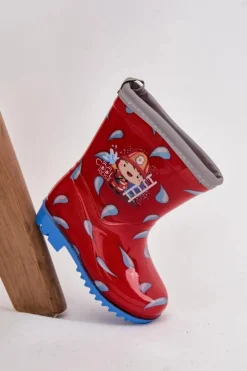 New Boto Dziecięce Kalosze Strażak Czerwone Breezly