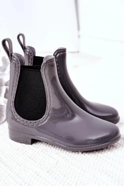 Dziewczęce>Boto Dziecięce Kalosze Sztyblety Szare Lily