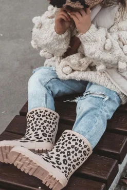 Outlet Dziecięce Kalosze W Panterkę Beżowe Nanny Dzieci Dziewczęce