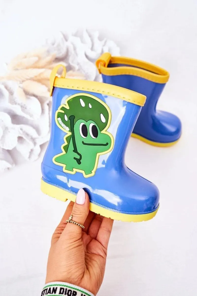 Hot Boto Dziecięce Kalosze Z Krokodylem Niebieskie