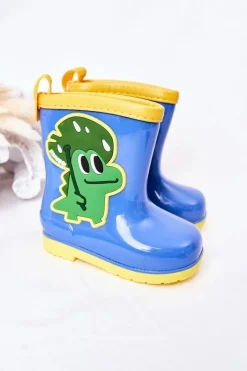 Hot Boto Dziecięce Kalosze Z Krokodylem Niebieskie