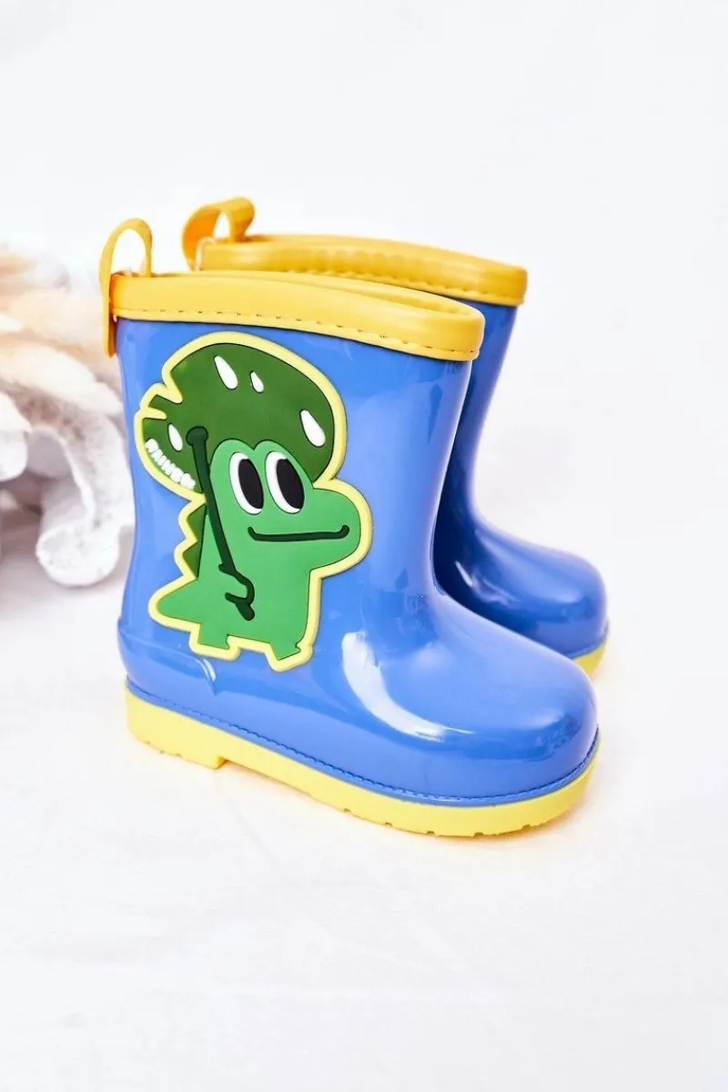 Hot Boto Dziecięce Kalosze Z Krokodylem Niebieskie