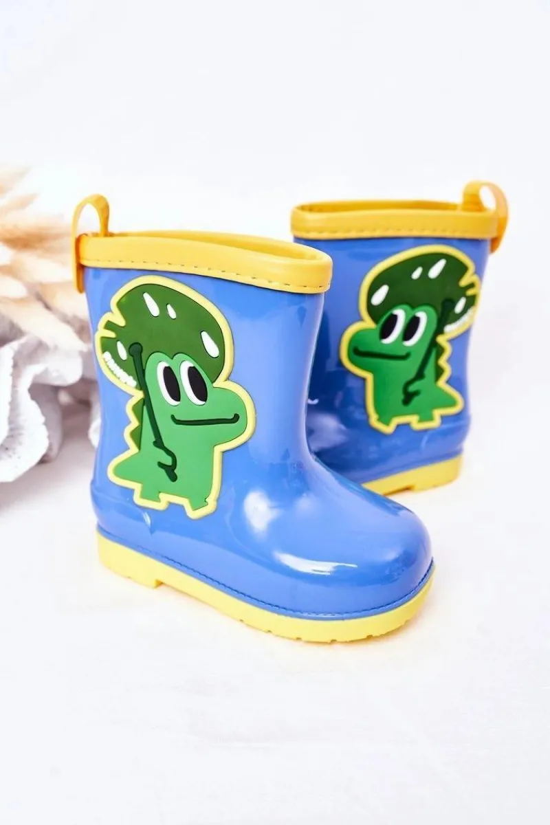 Hot Boto Dziecięce Kalosze Z Krokodylem Niebieskie