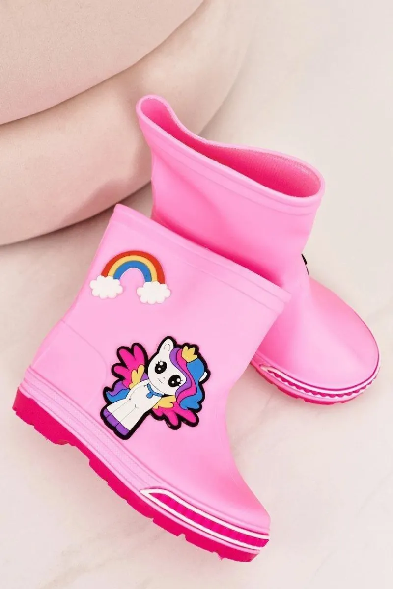 Online Dziecięce Kalosze Z Kucykiem Różowe Dzieci Dziewczęce