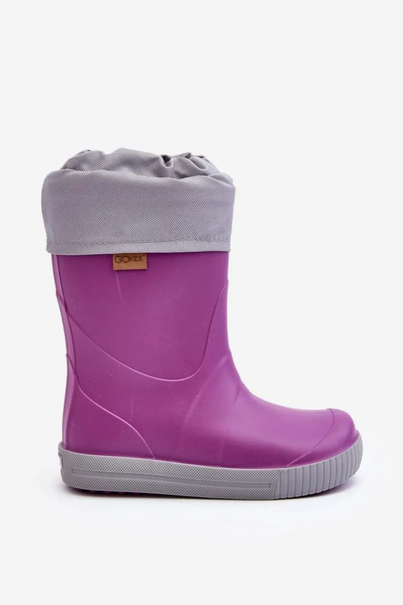 Chłopięce|Dziewczęce>Boto Dziecięce Kalosze Z Ocieplaczem Snow Wave Gokids 981 Fioletowe Fioletowy
