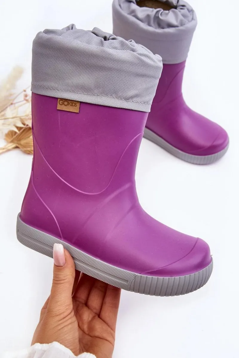 Chłopięce|Dziewczęce>Boto Dziecięce Kalosze Z Ocieplaczem Snow Wave Gokids 981 Fioletowe Fioletowy