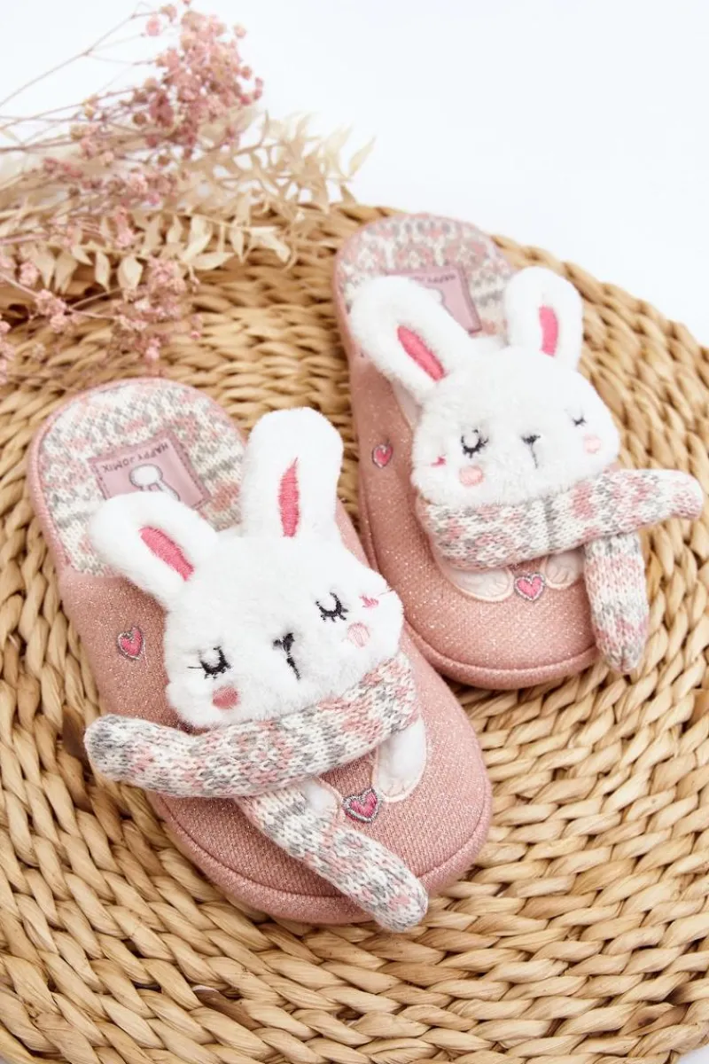 Online Boto Dziecięce Kapcie Na Grubej Podeszwie Króliczki Różowe Dasca
