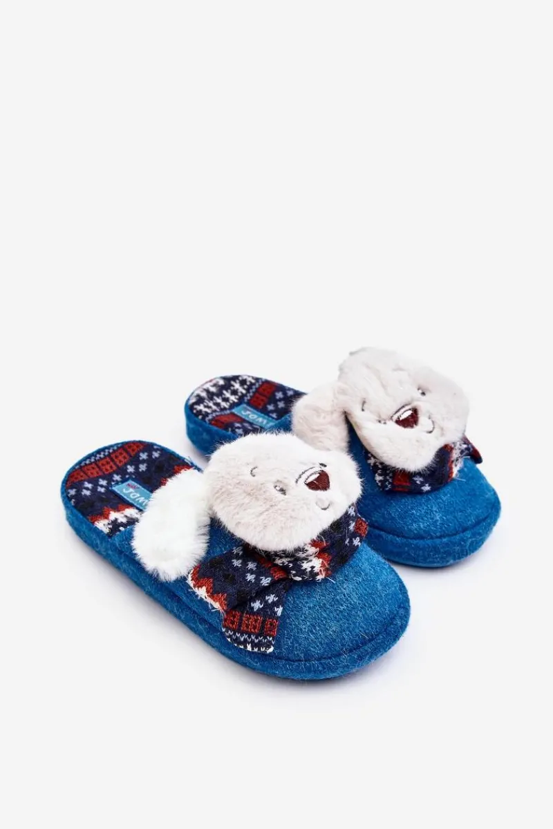 Dziewczęce|Back To School>Boto Dziecięce Kapcie Na Grubej Podeszwie z Misiem e Dasca Niebieski