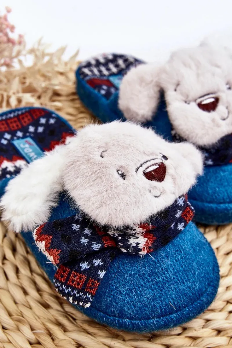 Dziewczęce|Back To School>Boto Dziecięce Kapcie Na Grubej Podeszwie z Misiem e Dasca Niebieski