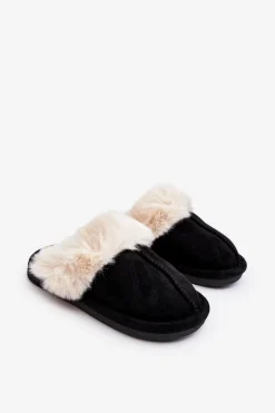 New Boto Dziecięce Kapcie Z Futerkiem Czarne Befana Czarny