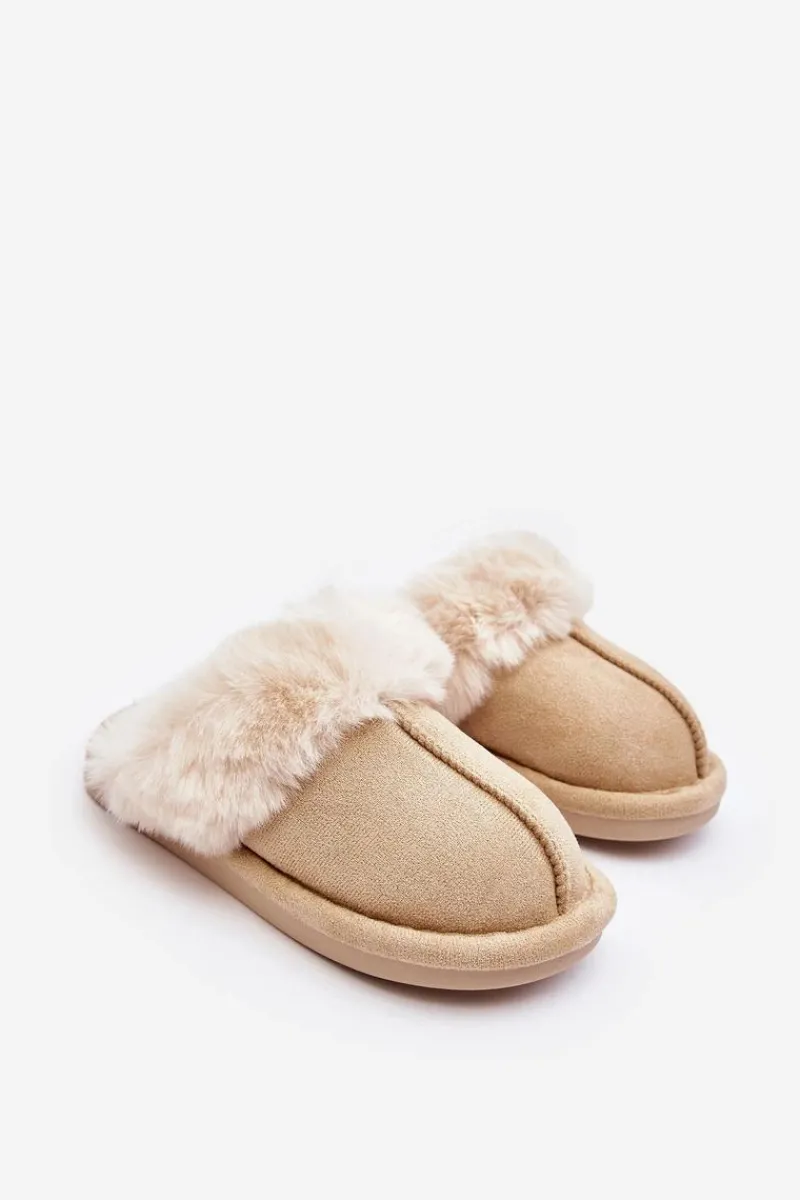 Hot Boto Dziecięce Kapcie Z Futerkiem Beżowe Befana