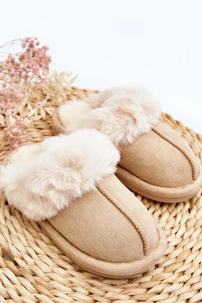 Hot Boto Dziecięce Kapcie Z Futerkiem Beżowe Befana