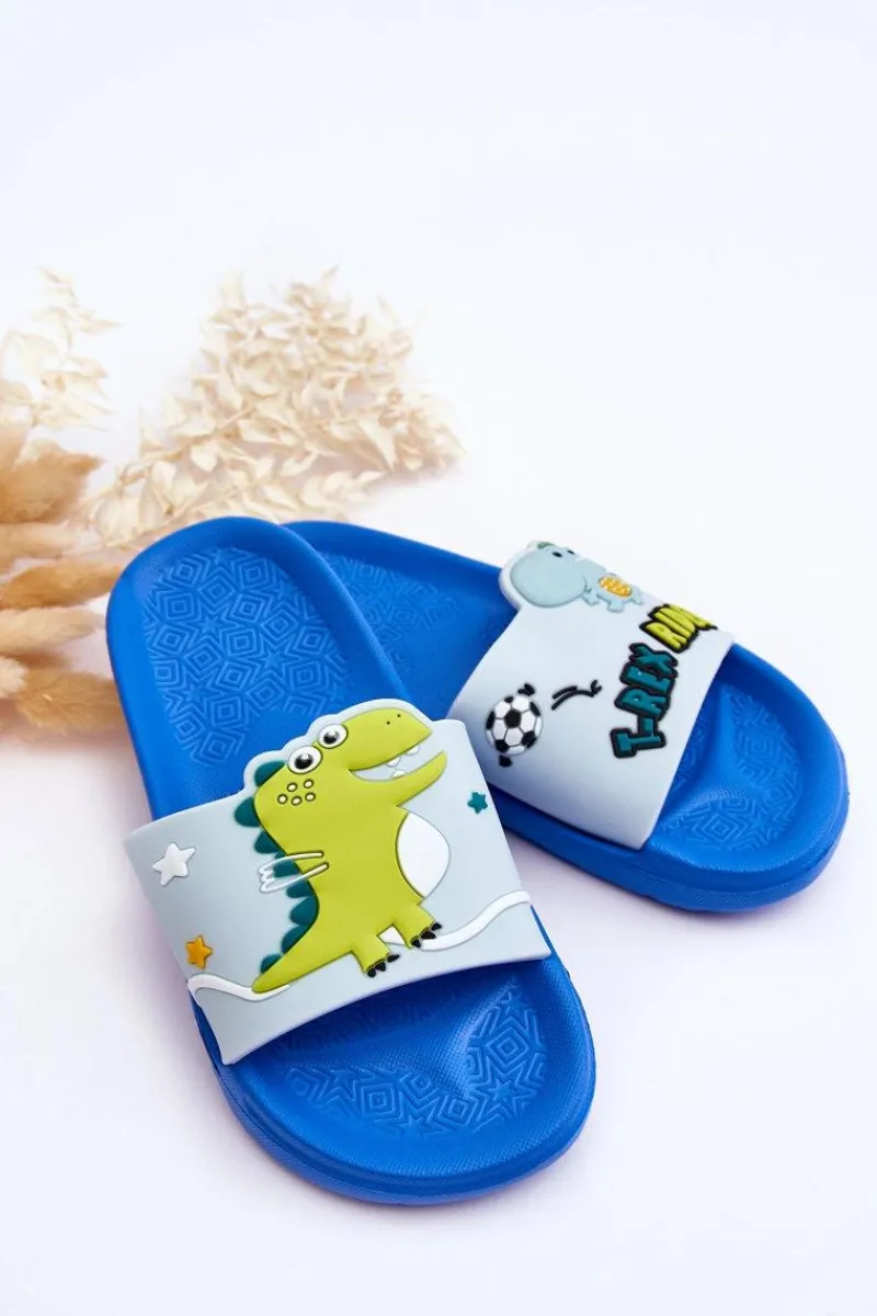 Dziewczęce|Chłopięce>Boto Dziecięce Klapki Dinozaur T-Rex Ciemnoniebieskie Bernis