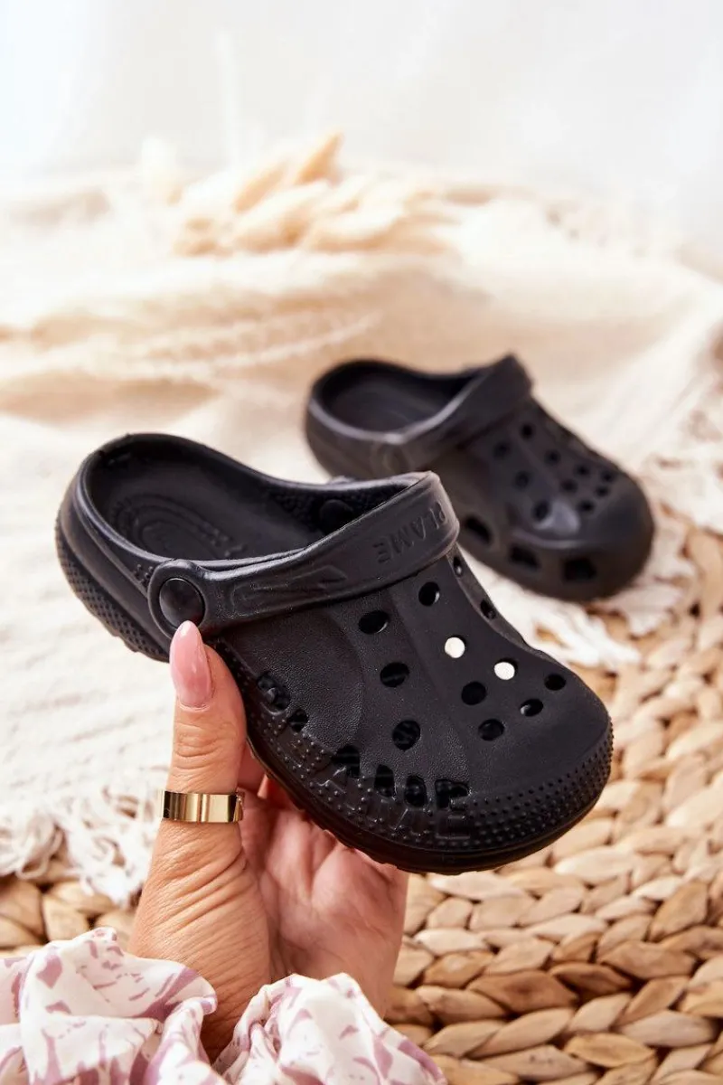 Hot Boto Dziecięce Klapki Domowe Czarne Kroksy