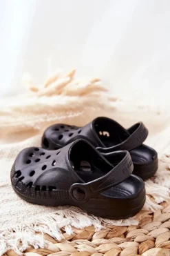 Hot Boto Dziecięce Klapki Domowe Czarne Kroksy