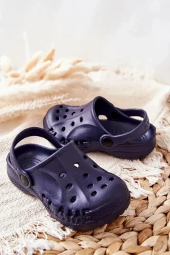 Discount Dziecięce Klapki Domowe Granatowe Kroksy Dzieci Chłopięce|Dziewczęce