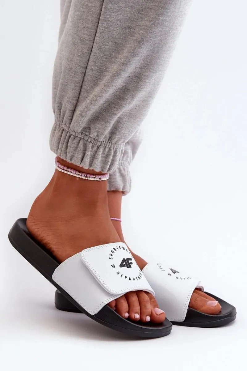 Chłopięce|Dziewczęce>4F Dziecięce Klapki JMM00FFLIF042-10S Biało-Czarne