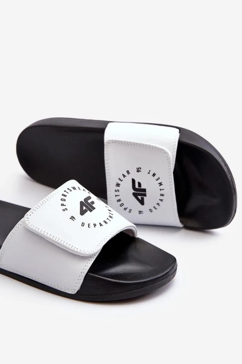 Chłopięce|Dziewczęce>4F Dziecięce Klapki JMM00FFLIF042-10S Biało-Czarne