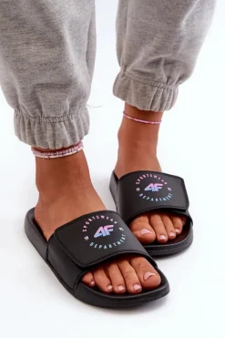 4F Dziecięce Klapki JMM00FFLIF042-20S Czarne