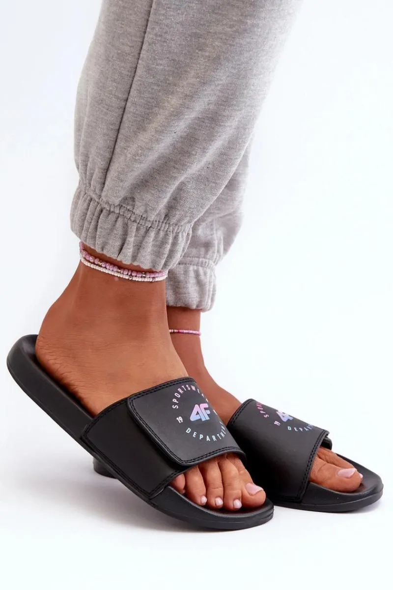 4F Dziecięce Klapki JMM00FFLIF042-20S Czarne