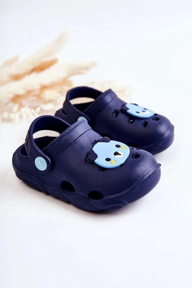 New Dziecięce Klapki Kroksy Miś 159X110 Granatowe Dzieci Chłopięce|Dziewczęce