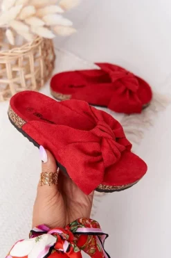 Clearance Boto Dziecięce Klapki Na Korku Czerwone Little Wendy