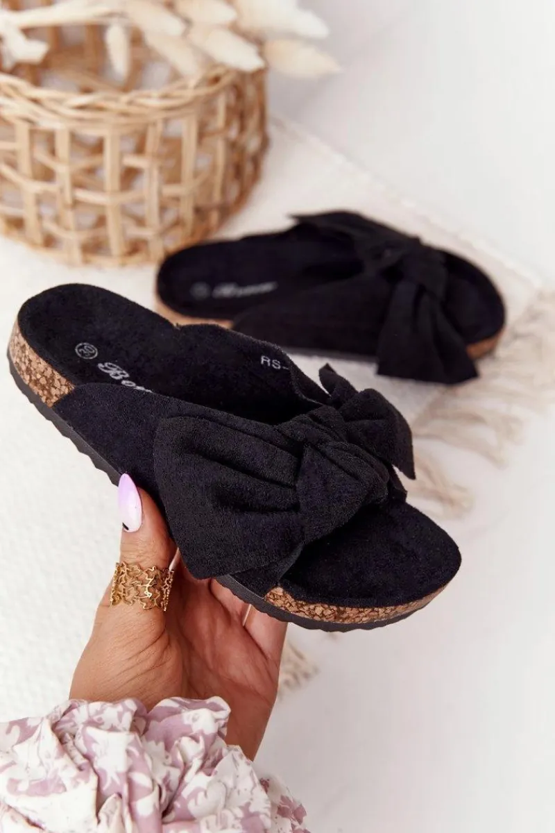 Best Boto Dziecięce Klapki Na Korku Czarne Little Wendy