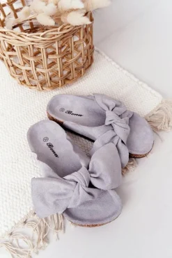 Online Dziecięce Klapki Na Korku Szare Little Wendy Dzieci Dziewczęce