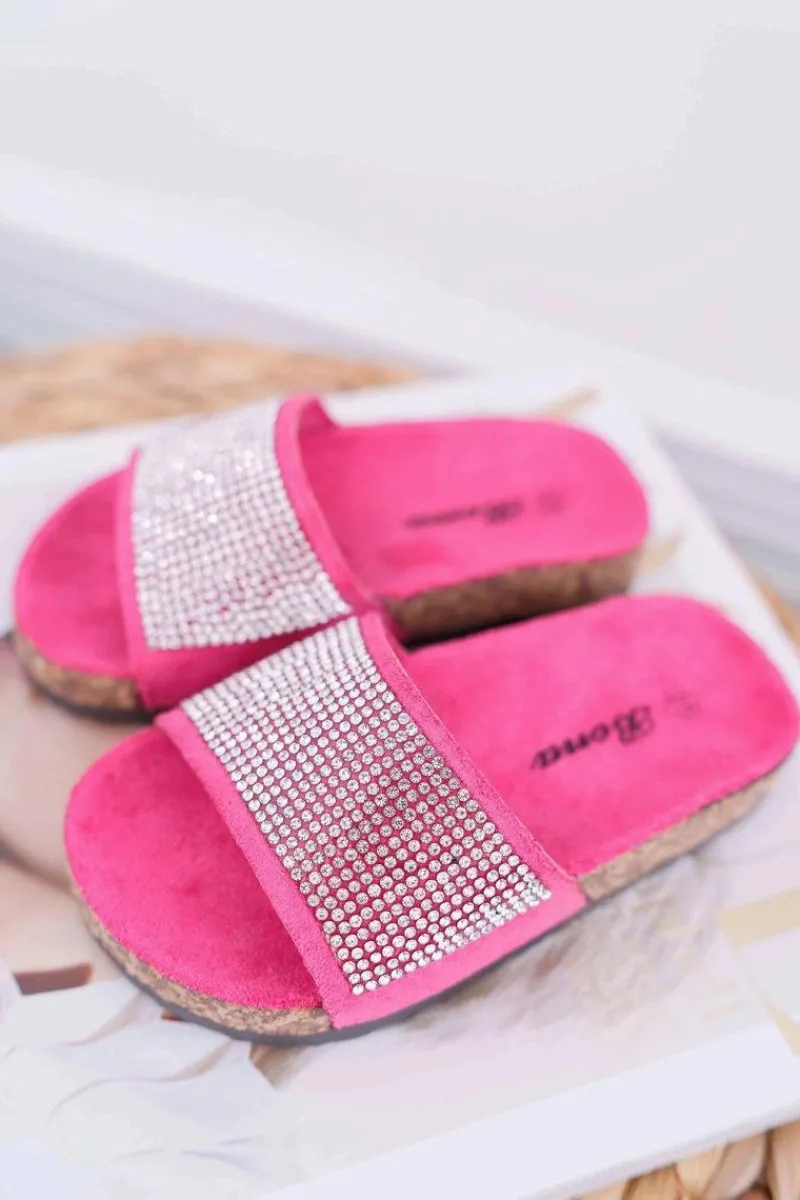 Best Dziecięce Klapki Na Korku Kryształki Fuksja Malena Dzieci Dziewczęce