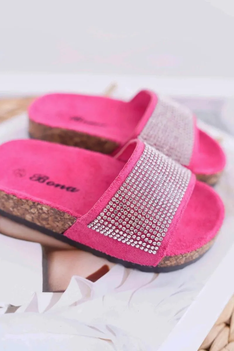 Best Dziecięce Klapki Na Korku Kryształki Fuksja Malena Dzieci Dziewczęce