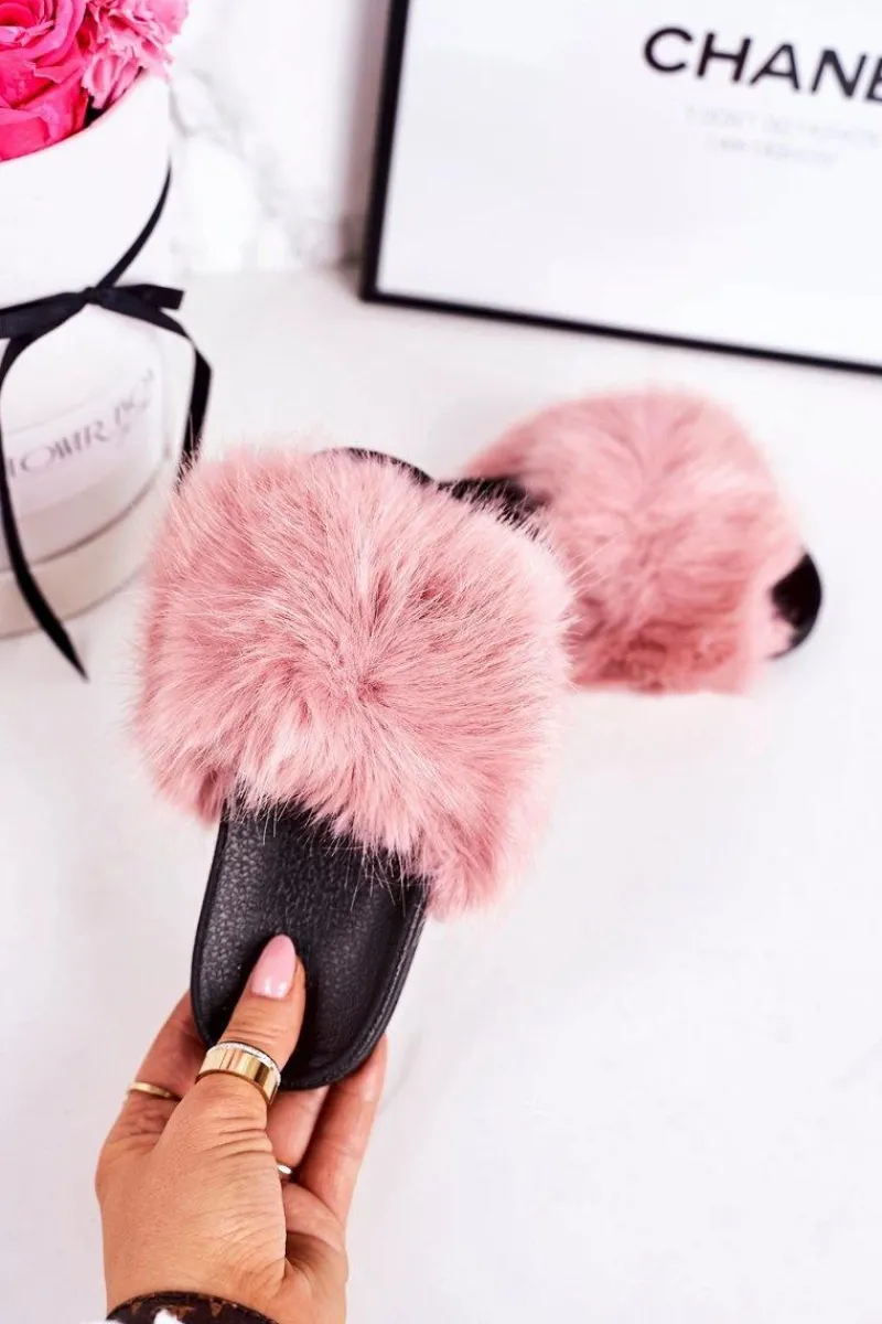 Dziewczęce|Klapki Z Futerkiem>Boto Dziecięce Klapki Z Futerkiem Różowe Fashionista