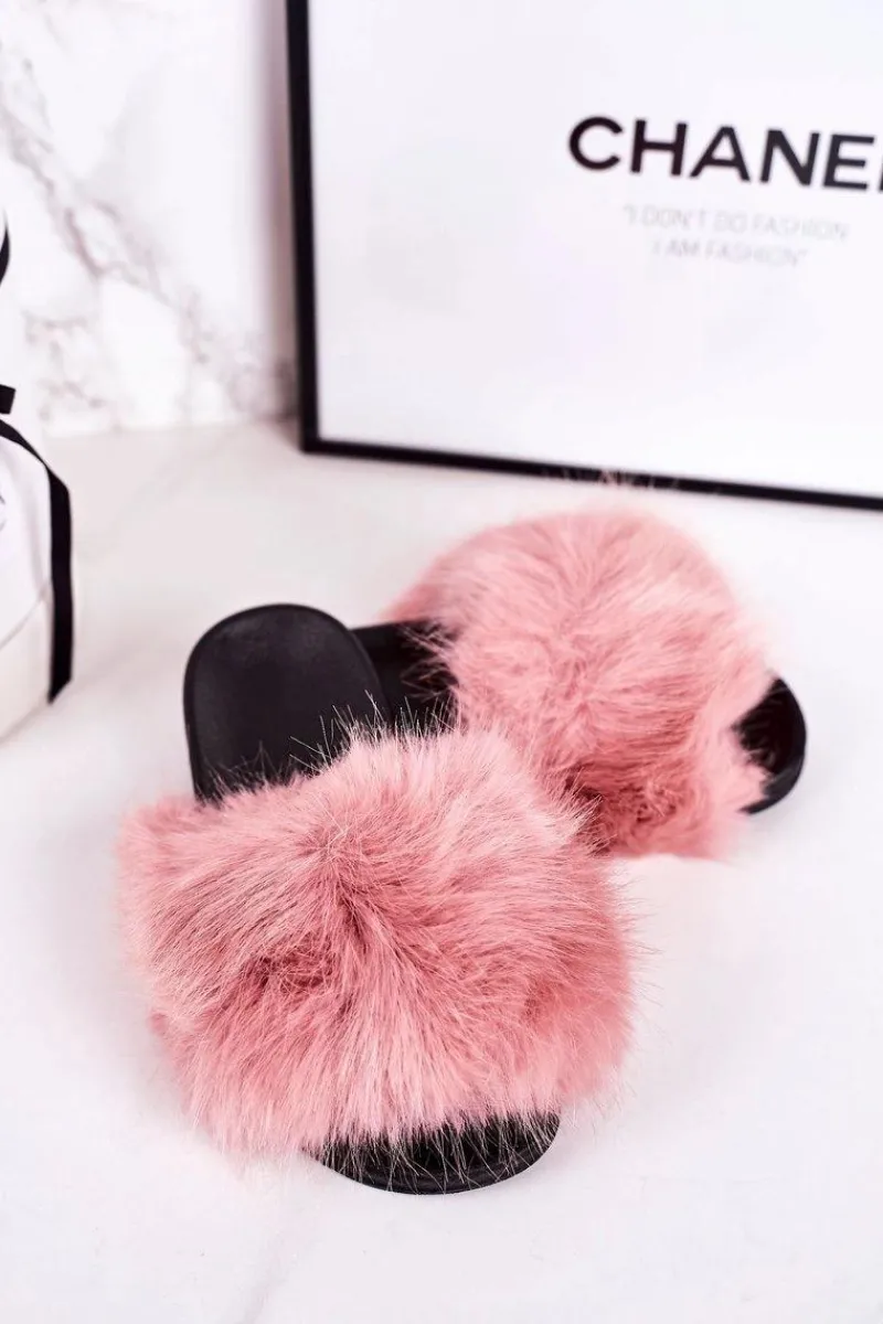 Dziewczęce|Klapki Z Futerkiem>Boto Dziecięce Klapki Z Futerkiem Różowe Fashionista