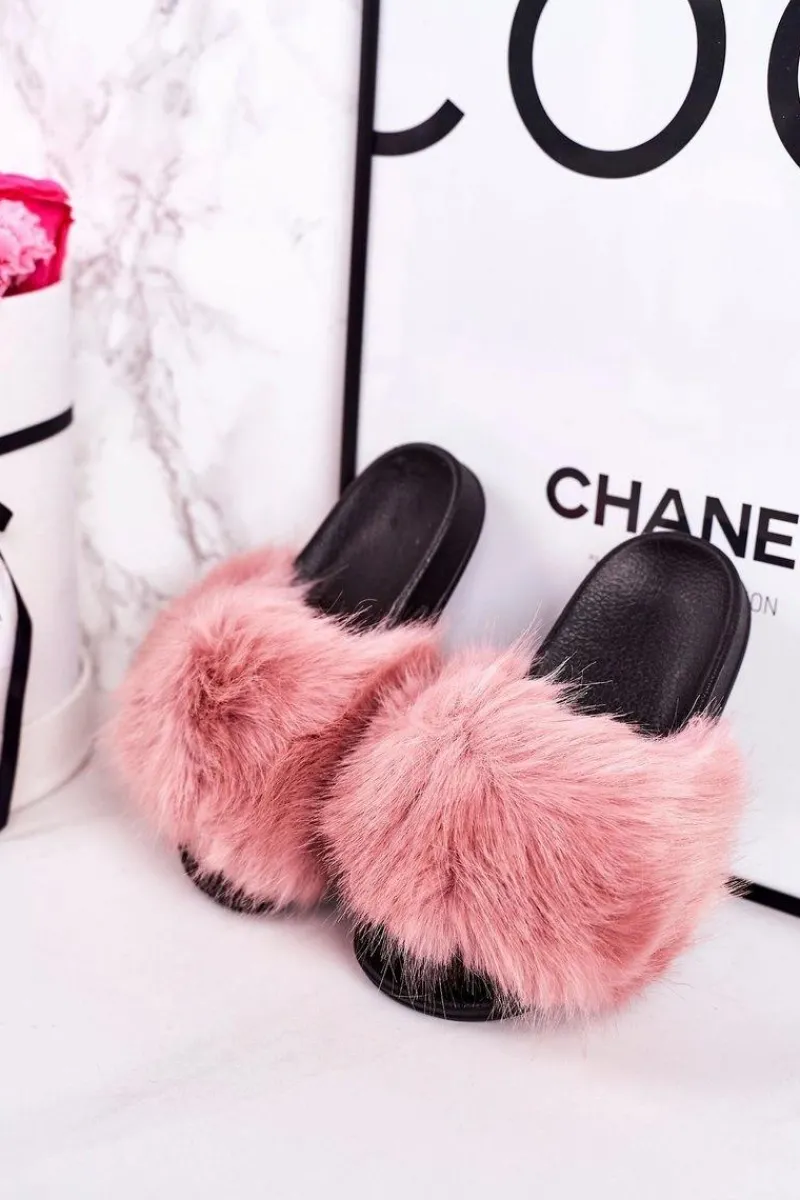 Dziewczęce|Klapki Z Futerkiem>Boto Dziecięce Klapki Z Futerkiem Różowe Fashionista