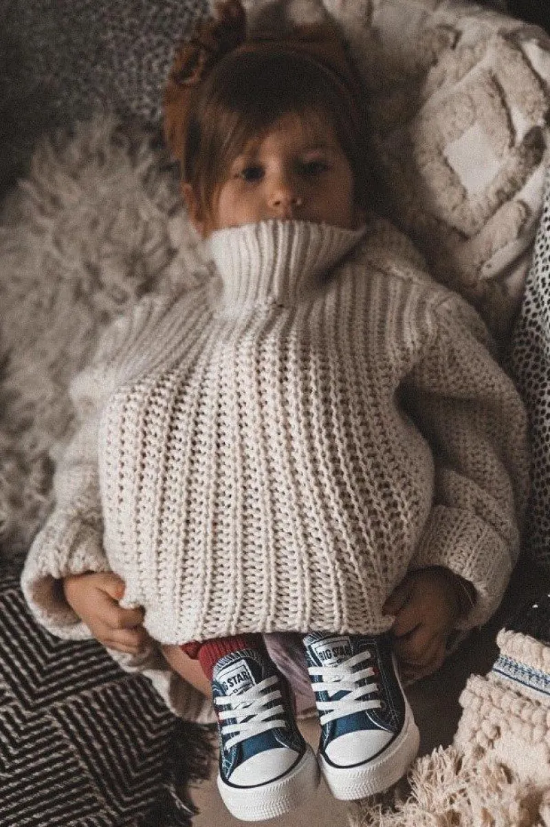 Sale Dziecięce Klasyczne Niskie Trampki BIG STAR HH374195 Granatowe Dzieci Chłopięce|Dziewczęce